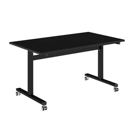 Pro Flip Rectangular Table - W1400 x D800 x H725mm - Black Legs - Black